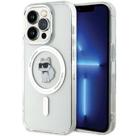 Karl Lagerfeld IML Choupette MagSafe čirá / Kryt pro Apple iPhone 14 Pro Max / IML potisk / MagSafe