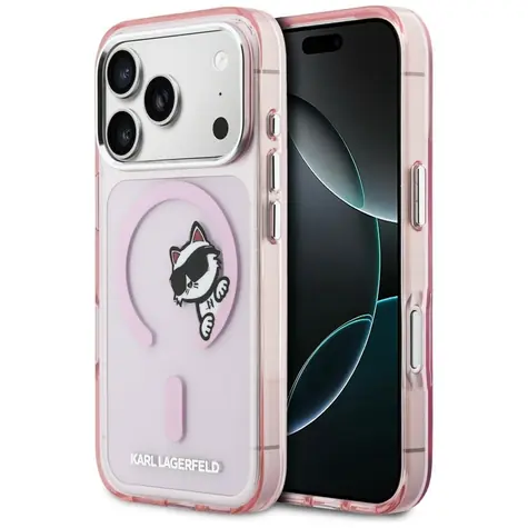 Karl Lagerfeld IML Peekaboo růžová / Zadní kryt / iPhone 17 Pro Max / MagSafe
