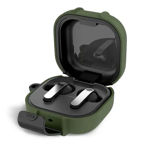 Tech-Protect Slim Hook pouzdro pro Samsung Galaxy Buds 4/4 Pro zelená / Pouzdro / S karabinou