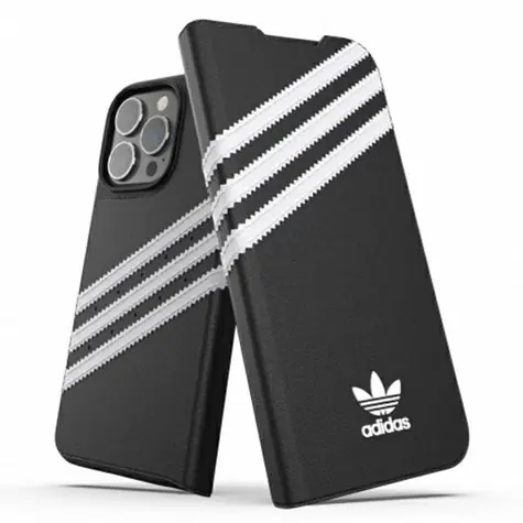 Adidas OR Booklet Case PU iPhone 13 Pro černá, bílá / Pouzdro typu kniha / kompatibilní i s iPhone 13