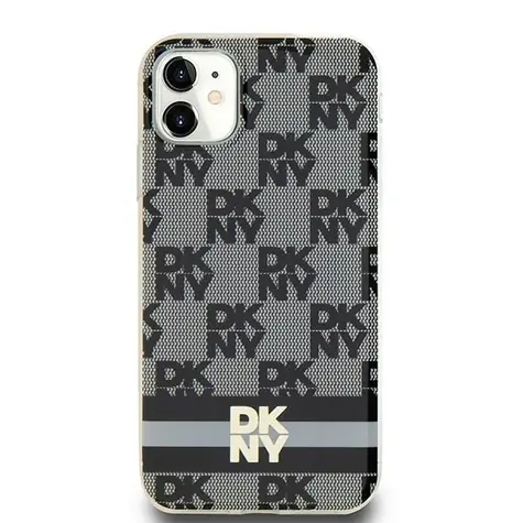 DKNY IML Checkered Mono Pattern & Printed Stripes MagSafe černá / Zadní kryt / Apple iPhone 11, iPhone XR