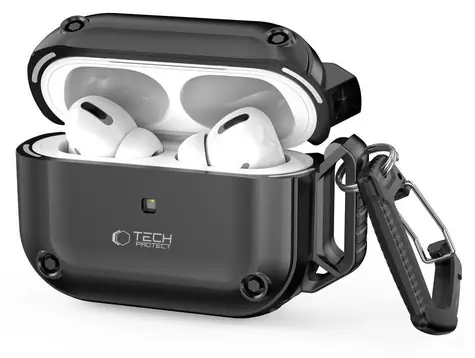 Tech-Protect Rough Hook pro AirPods Pro 1/2 černá / Pouzdro / s karabinou