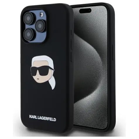 Karl Lagerfeld Silicone Karl Head Print MagSafe černá / Zadní kryt / pro iPhone 15 Pro
