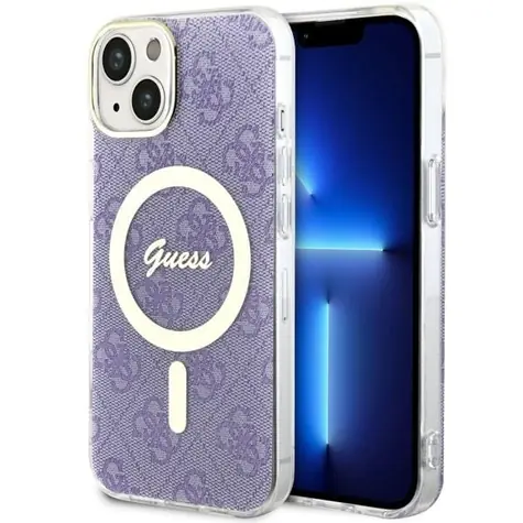 Guess 4G MagSafe fialová / Zadní kryt / Apple iPhone 14 / MagSafe