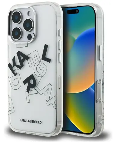 Karl Lagerfeld IML Sketched Graphic čirá / Zadní kryt / Apple iPhone 16 Pro