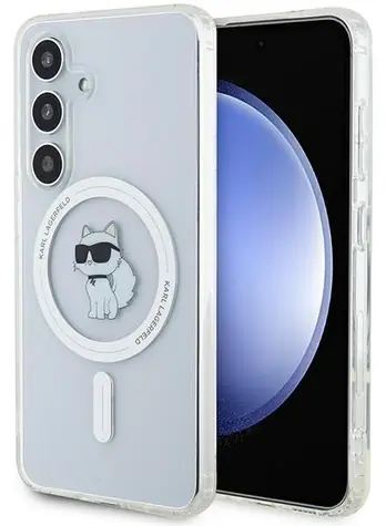 Karl Lagerfeld IML MagSafe kryt čirá / Kryt / Samsung Galaxy S24 / MagSafe / motiv Choupette / IML technologie