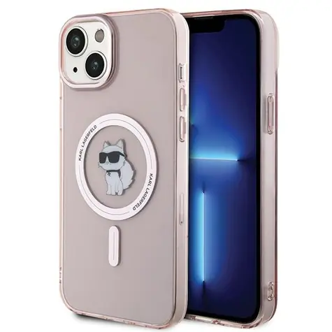 Karl Lagerfeld IML Choupette MagSafe růžová / Zadní kryt pro Apple iPhone 15 Plus / MagSafe