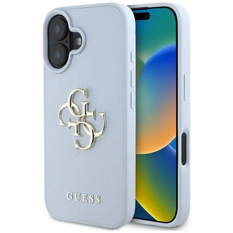 Guess Grained 4G Logo modrá / Zadní kryt / pro iPhone 16