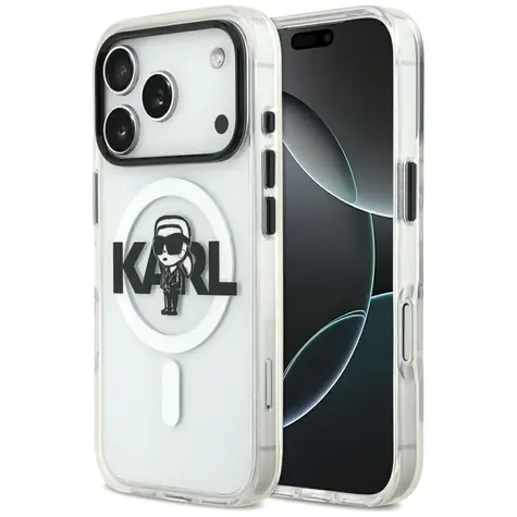 Karl Lagerfeld IML Karl Sketch Logo transparentní / Zadní kryt / MagSafe / iPhone 17 Pro