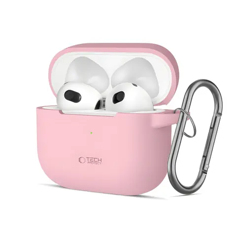 Tech-Protect Silicone Hook Case růžová / Pouzdro / pro Apple AirPods 3 / Silikonové