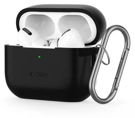 Tech-Protect Silicone Hook Case černá / Pouzdro pro sluchátka / Apple AirPods Pro 1. a 2. gen