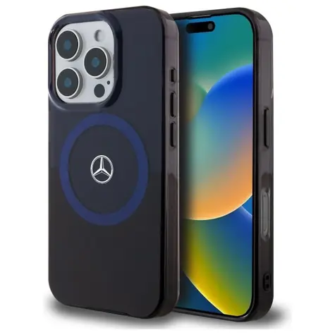 Mercedes Double Layer BiColor MagSafe iPhone 16 Pro Max modrá / Zadní kryt / MagSafe / Dvouvrstvý design