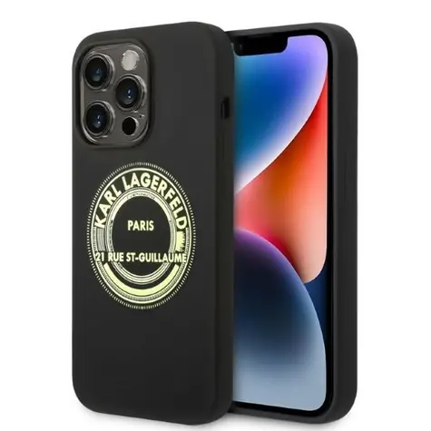 Karl Lagerfeld Silicone RSG černá / Zadní kryt / pro Apple iPhone 14 Pro