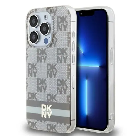 DKNY IML Checkered Mono Pattern béžová / Zadní kryt / pro Apple iPhone 13 Pro Max / MagSafe