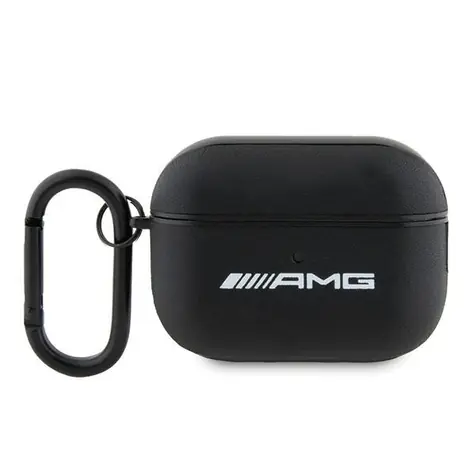 Mercedes-AMG AMAP2SLWK černá, bílé logo / Kožené pouzdro / pro Apple AirPods Pro 2 (2022/2023)