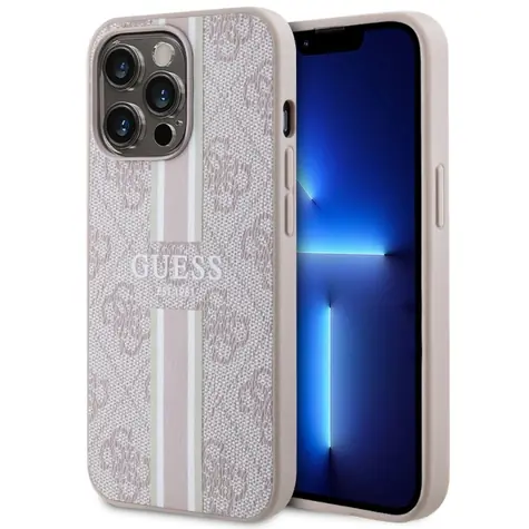 Guess GUHMP13LP4RPSP růžová / Zadní kryt / Apple iPhone 13 Pro, 13 / 4G Printed Stripes / MagSafe