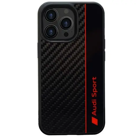 Audi Carbon Fiber Stripe kryt pro Apple iPhone 13 Pro Max černá / Kryt / Carbon / Hardcase