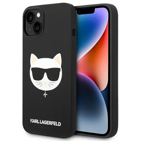 Karl Lagerfeld Choupette Head Silicone černá / Kryt / MagSafe / pro Apple iPhone 14 Plus