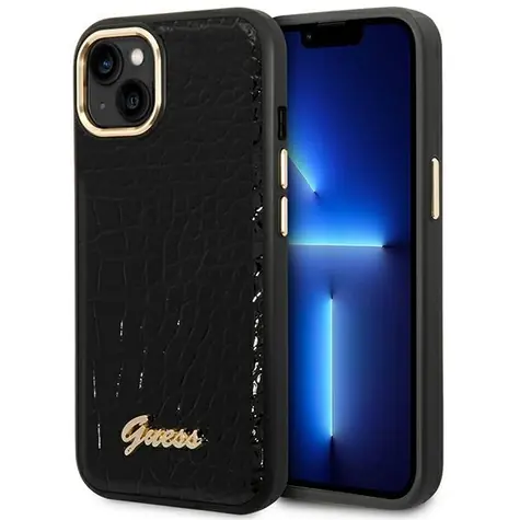 GUESS Croco Collection černá / Zadní kryt / iPhone 14 Plus