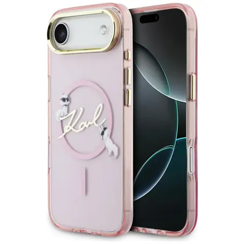 Karl Lagerfeld IML Choupettes Karl Script Logo růžová / Zadní kryt / MagSafe / pro Apple iPhone Air
