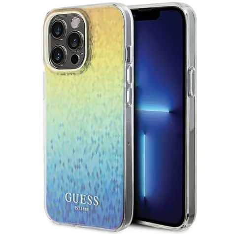 GUESS IML Faceted Mirror Disco Iridescent vícebarevná / Zadní kryt / Apple iPhone 15 Pro Max