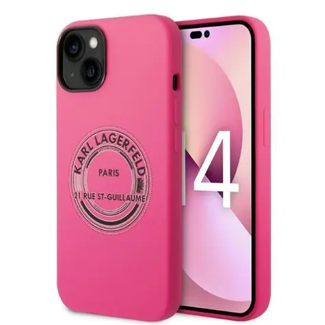 Karl Lagerfeld Silicone RSG růžová / Zadní kryt / pro Apple iPhone 14 Plus / silikonový