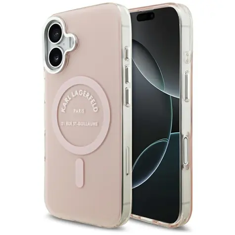 Karl Lagerfeld IML Karl RSG Logo MagSafe růžová / Zadní kryt / pro iPhone 17