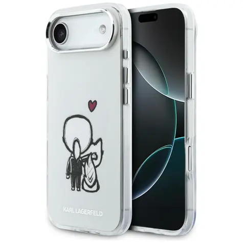 Karl Lagerfeld Karl & Choupette Back čirá / Zadní kryt pro iPhone Air / MagSafe