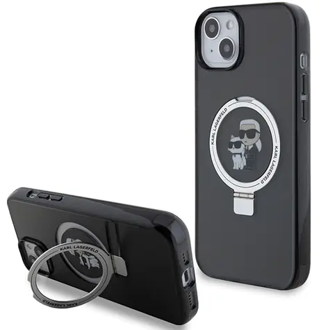 Karl Lagerfeld Ringstand Karl & Choupette MagSafe iPhone 14 černá / Zadní kryt / iPhone 13, 14, 15