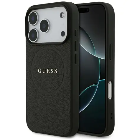 Guess Grained Ring MagSafe černá / Zadní kryt / iPhone 17 Pro / MagSafe