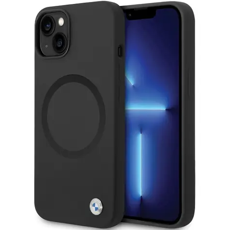 BMW Zadní kryt Signature Liquid Silicone MagSafe pro iPhone 14 černá / Zadní kryt / MagSafe / Silikon