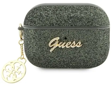 GUESS 4G Charm Glitter Flake zelená, khaki / Pouzdro / Apple AirPods Pro 2