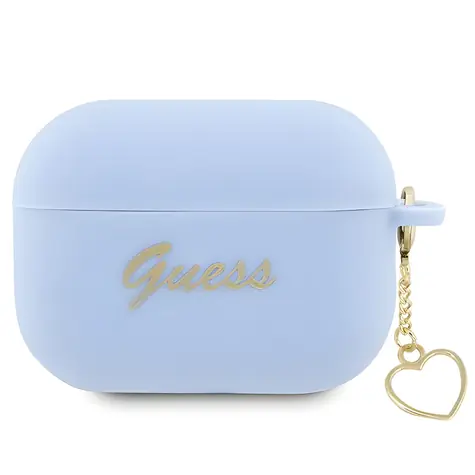 Guess Charm Heart Silikonové pouzdro pro AirPods Pro 2 modrá / Pouzdro / Silikon
