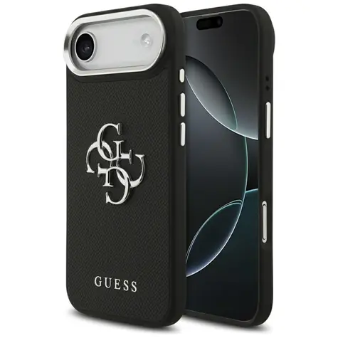 Guess Grained 4G Logo černá / Zadní kryt / pro iPhone 17 Air / PU kůže