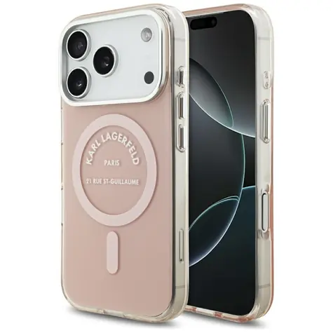 Karl Lagerfeld IML Karl RSG Logo růžová / Zadní kryt / MagSafe / pro Apple iPhone 17 Pro