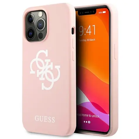 Guess Silicone 4G Logo růžová / Zadní kryt / Apple iPhone 13 Pro Max
