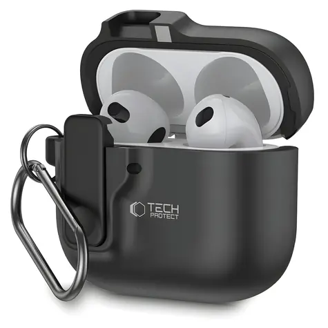 Tech-Protect Slim Hook Case černá / Pouzdro / s karabinou / pro Apple AirPods 4