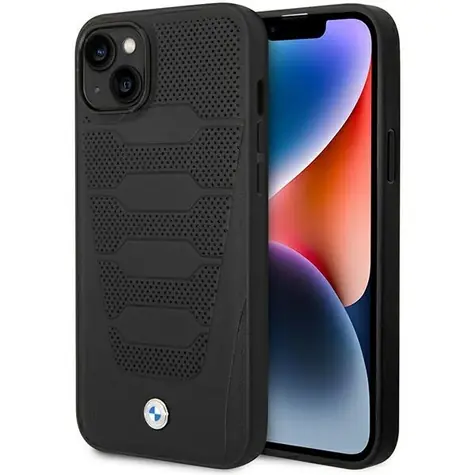 BMW Leather Seats Pattern Zadní Kryt pro Apple iPhone 14 černá / Kryt na telefon / Kožený design / Vzor sedaček