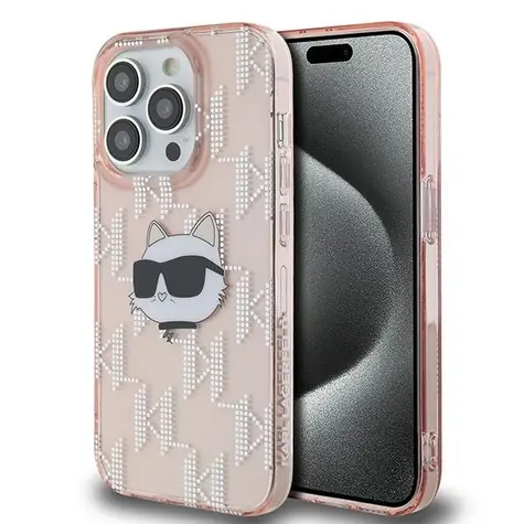 Karl Lagerfeld IML Choupette Head & Monogram růžová / Zadní kryt / Apple iPhone 13 Pro, iPhone 13