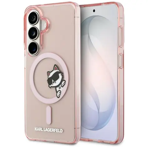 Karl Lagerfeld IML Peekaboo Choupette růžová / Zadní kryt / Samsung Galaxy S26 / MagSafe