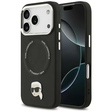 Karl Lagerfeld Karl Pin černá / Zadní kryt / MagSafe / iPhone 17 Pro