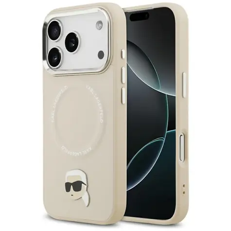 Karl Lagerfeld Karl Pin béžová / Zadní kryt / MagSafe / iPhone 17 Pro