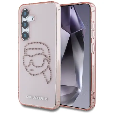 Karl Lagerfeld Rhinestones K. Head Logo Pink / Pouzdro / Samsung Galaxy S25