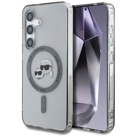 Karl Lagerfeld Button K&CH Heads MagSafe černá / Zadní kryt / Samsung Galaxy S25 / Potištěné logo