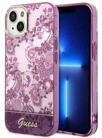 Guess GUHCP14MHGPLHF Porcelain Collection fuchsiová / Zadní kryt / pro Apple iPhone 14 Plus