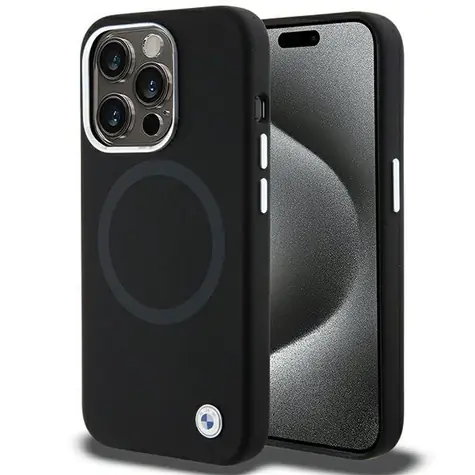 BMW Signature Liquid Silicone MagSafe pro iPhone 15 Pro černá / Kryt / Silikonový / MagSafe