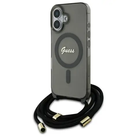 Guess Crossbody Cord Script MagSafe černá / Zadní kryt / iPhone 16