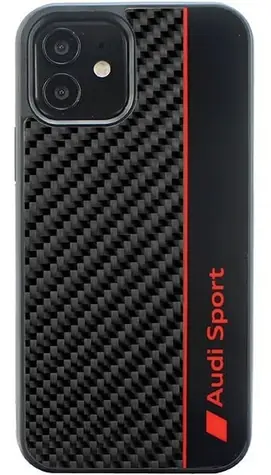 Audi Carbon Fiber Stripe černá / Zadní kryt pro iPhone 11, Xr / TPU a PC / hardcase