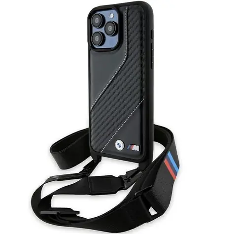 BMW M Edition Carbon Stripe & Strap černá / Zadní kryt / iPhone 15 Pro