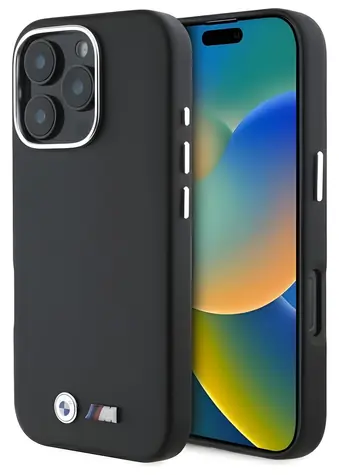 BMW Zadní kryt hladký celokovový MagSafe pro iPhone 16 Pro černá / Zadní kryt / MagSafe / Celokovový design
